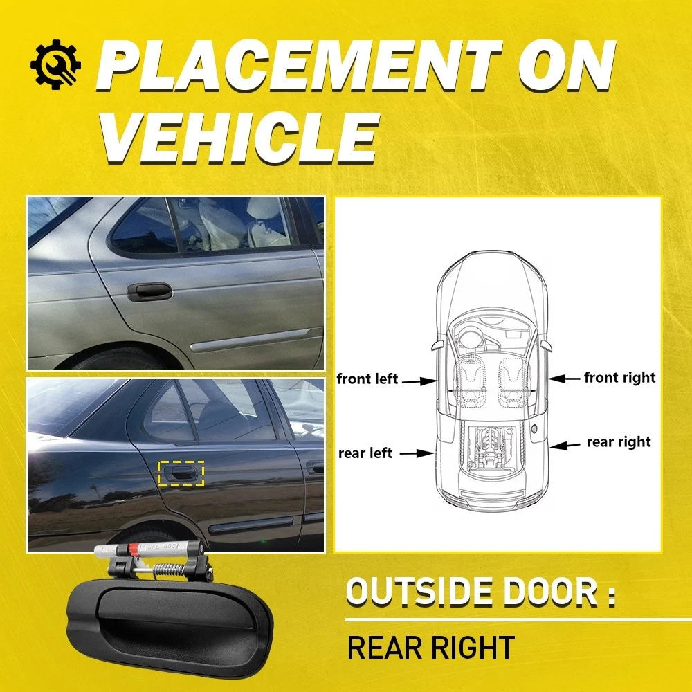 RH Rear Outside Outer Door Handle for Nissan Sentra (2000–2006)