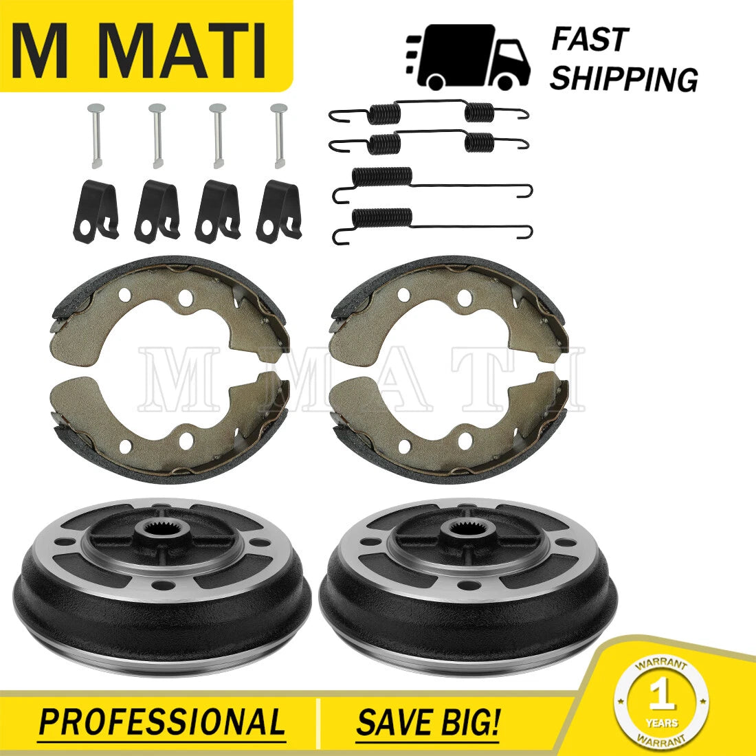 Front Brake Drums & Shoes for Kawasaki Mule (2020–2030) KAF540 KAF620