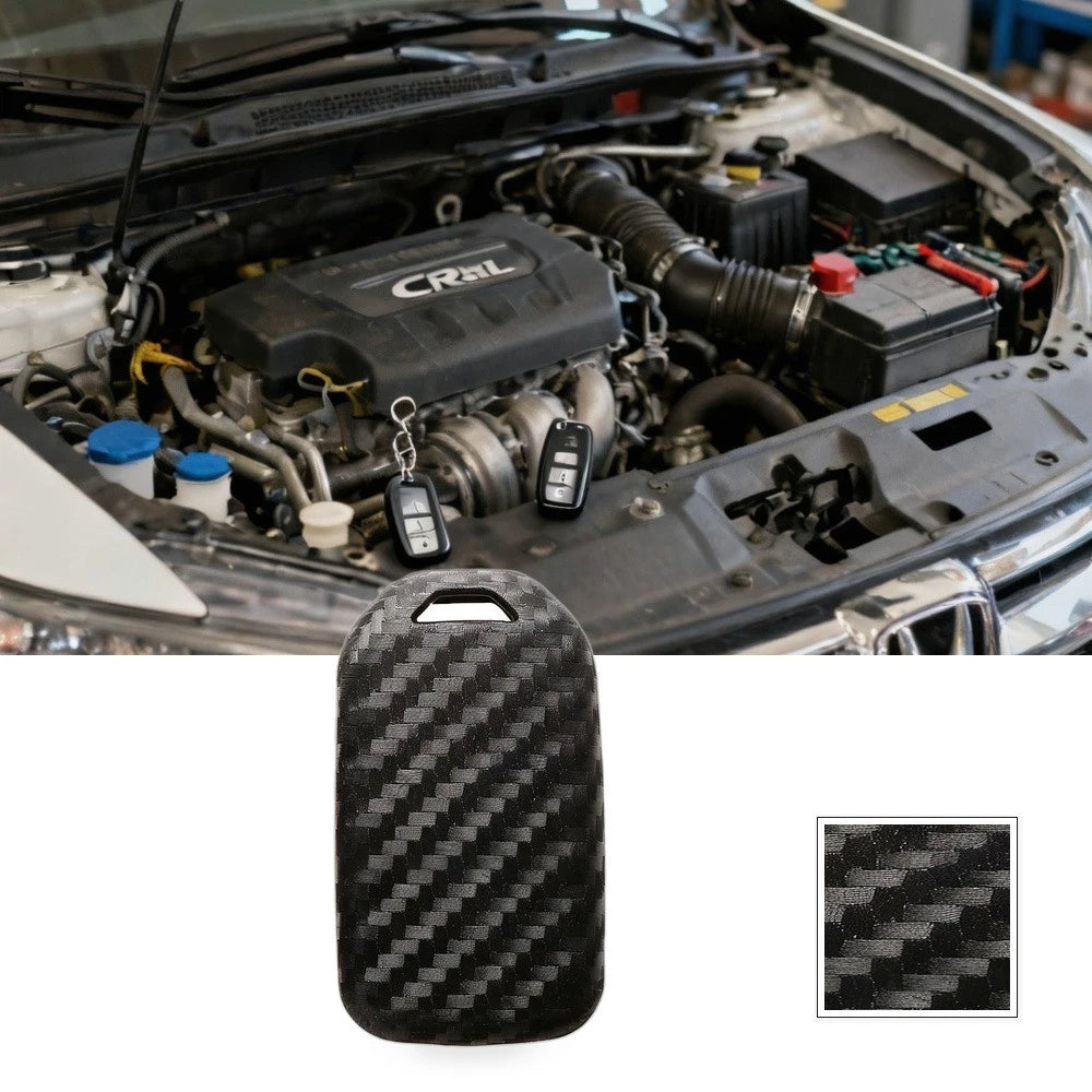 Carbon Fiber Silicone Key Fob Cover for Honda Accord Civic CR-V Pilot