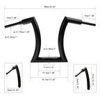 16in Rise 2in Hanger Handlebar for Harley Softail Sportster XL883 1200