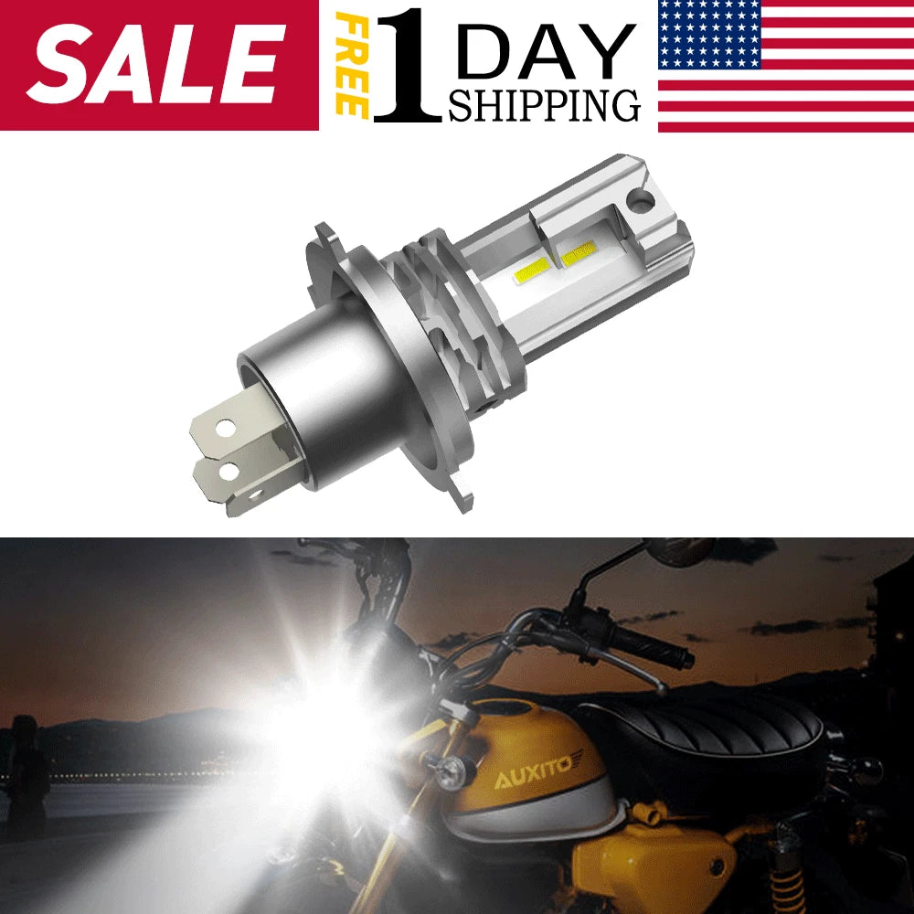 H4 9003 LED Bulb for Motorcycle (6000K White Hi/Lo Beam)
