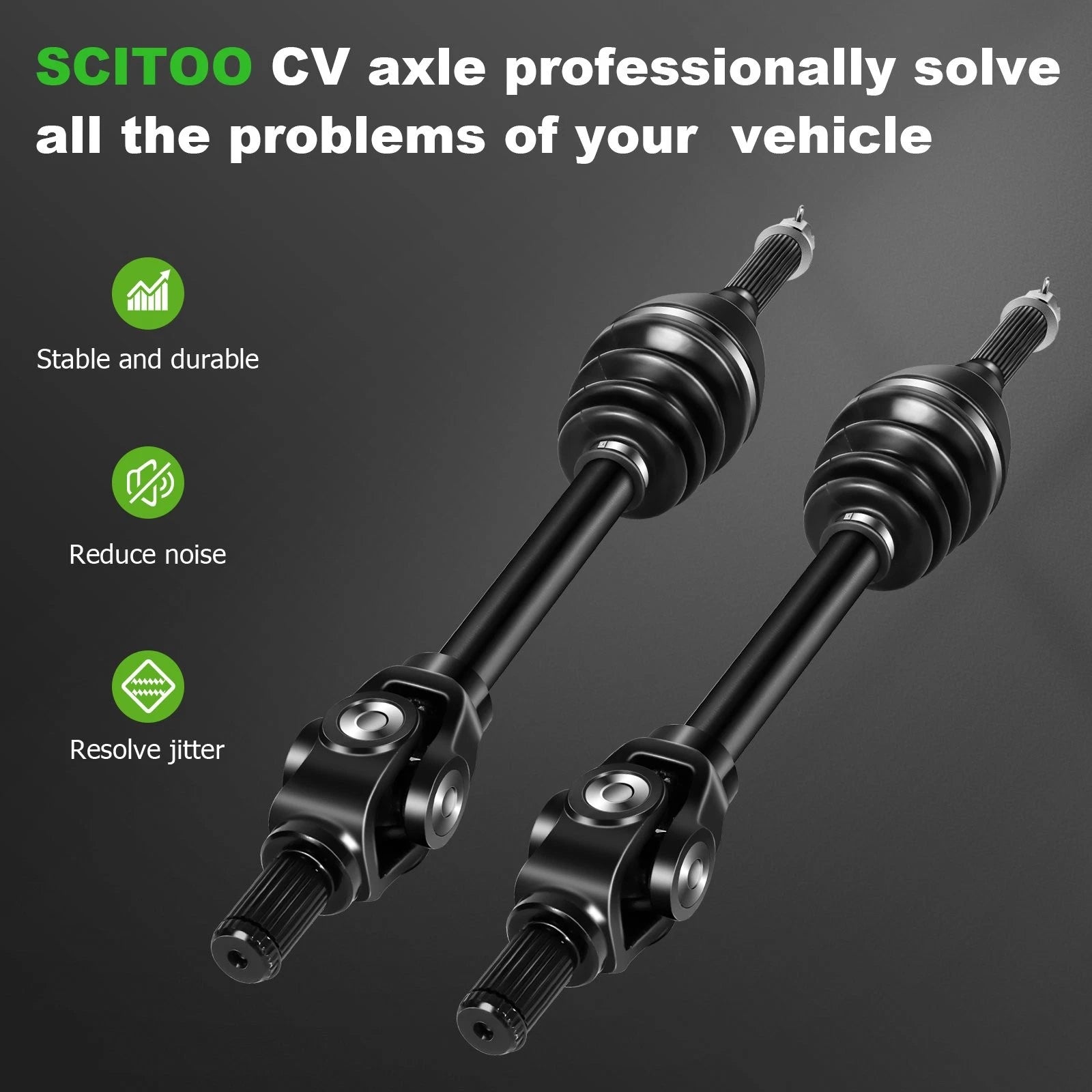 Set of 2 CV Axle Shafts for Polaris ATP 330 4X4 (2004)