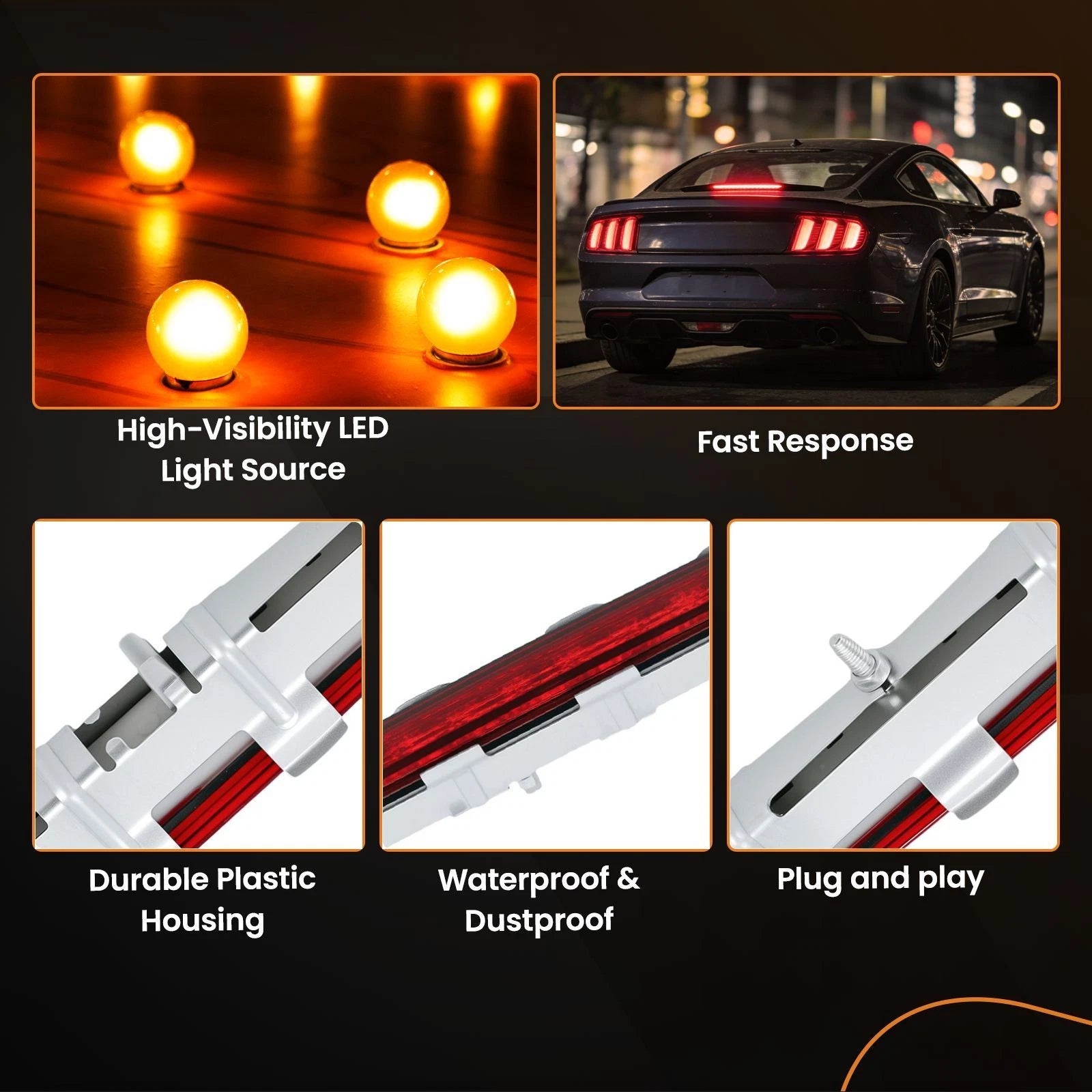 Rear LED High Mount Brake Stop Light for Mercedes CLK W209 (2002–2009) A2098200556