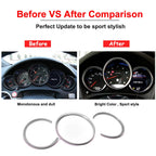 Set of 4 Silver Dashboard Console Panel Surrounding Rings for Porsche Macan