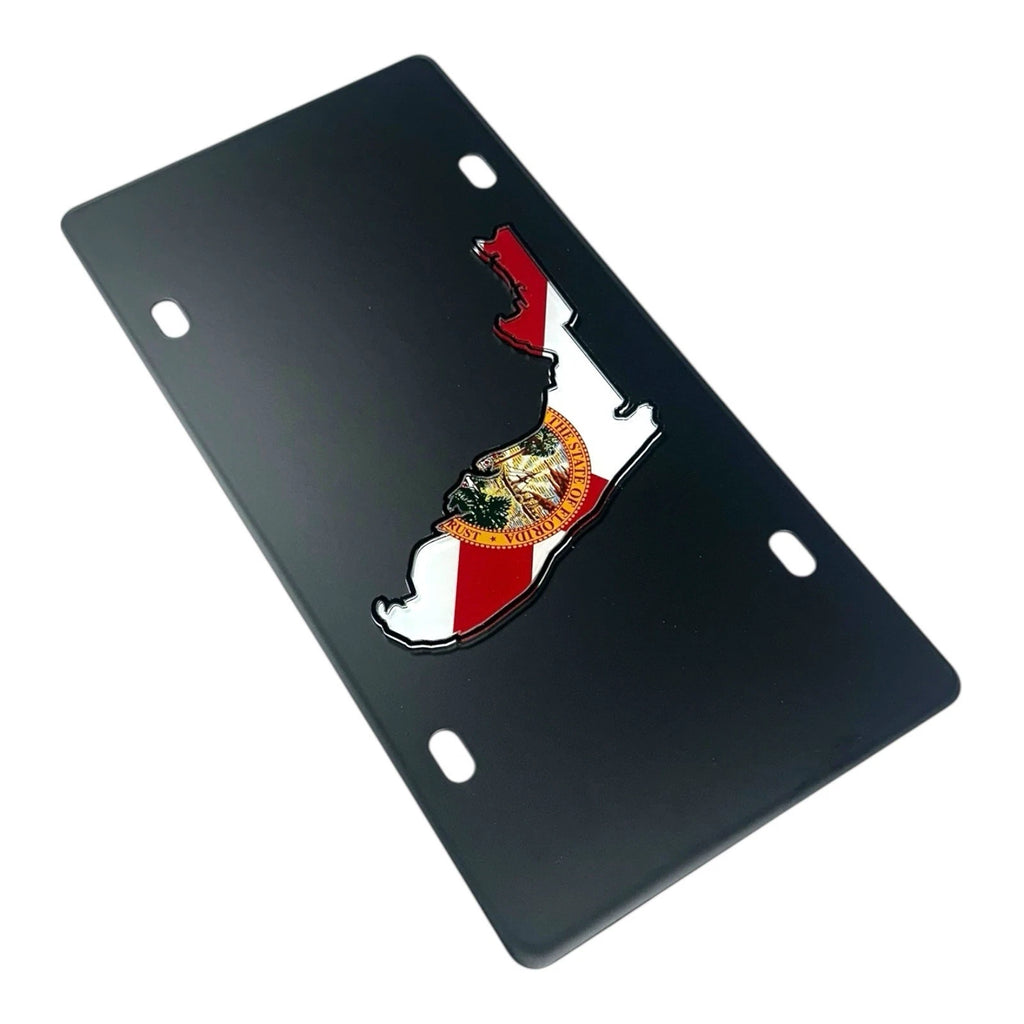 License Plate Frame Replacement Black Carbon Steel for Florida State (2000–2026)