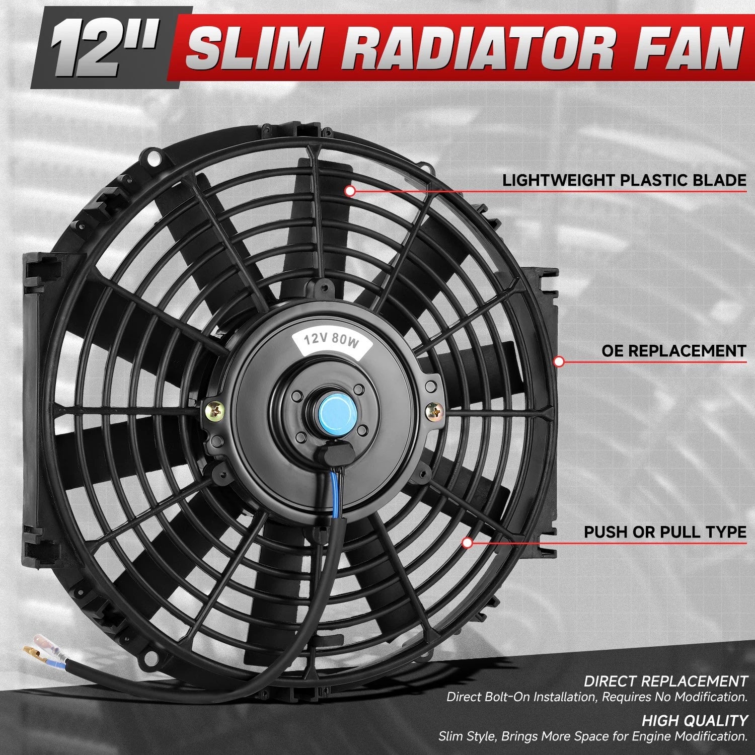 12" Electric Reversible Radiator Cool Fan for Universal Applications