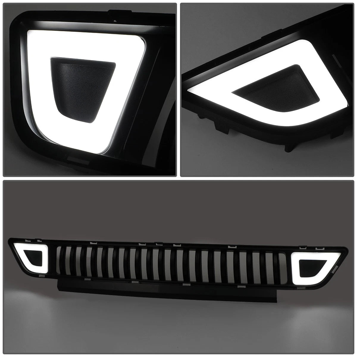 Vertical Mesh LED DRL Front Lower Bumper Grille for Ford Mustang (2015–2017)