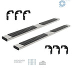 Set of 2 Silver Running Boards for Chevy Silverado 1500 Double Cab (2019–2024)