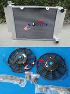 Aluminum Radiator & Fans for Mazda RX2 RX3 RX4 RX5 RX7 (1970-1985)