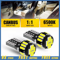 Pair LED T10 Bulbs for Dome License Side Marker Light (Universal)