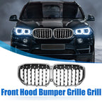 Front Hood Bumper Grille for BMW X5 (2014–2020) - 51137454888, 51137454890, Silver Tone