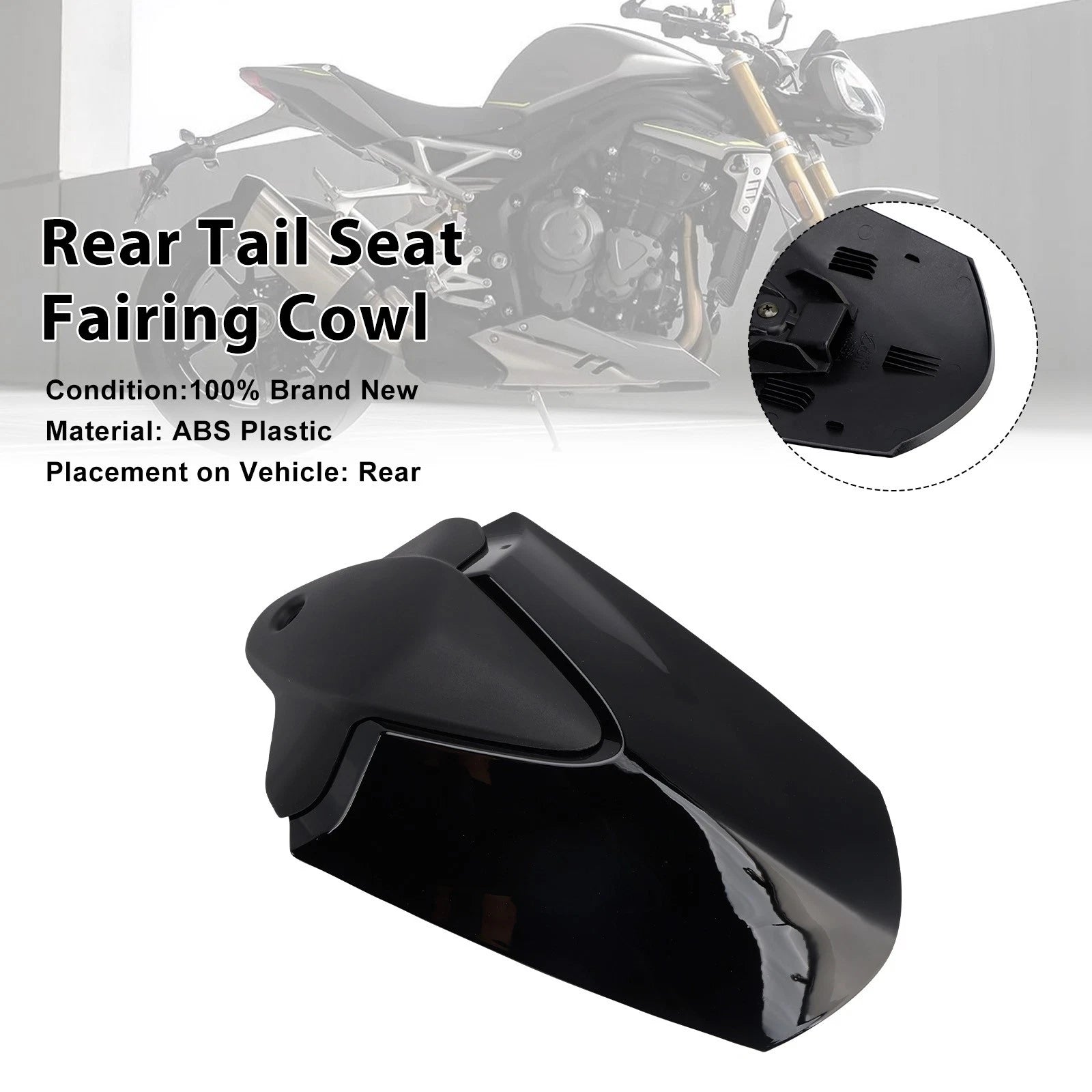 Rear Tail Seat Fairing Cowl Cover for Speed Triple 1200 RS (2021–2024) Black