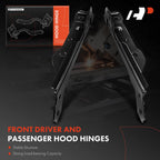 2Pcs Front Side Hood Hinge for Chevy Silverado GMC Sierra 2500 3500 (2007–2019)