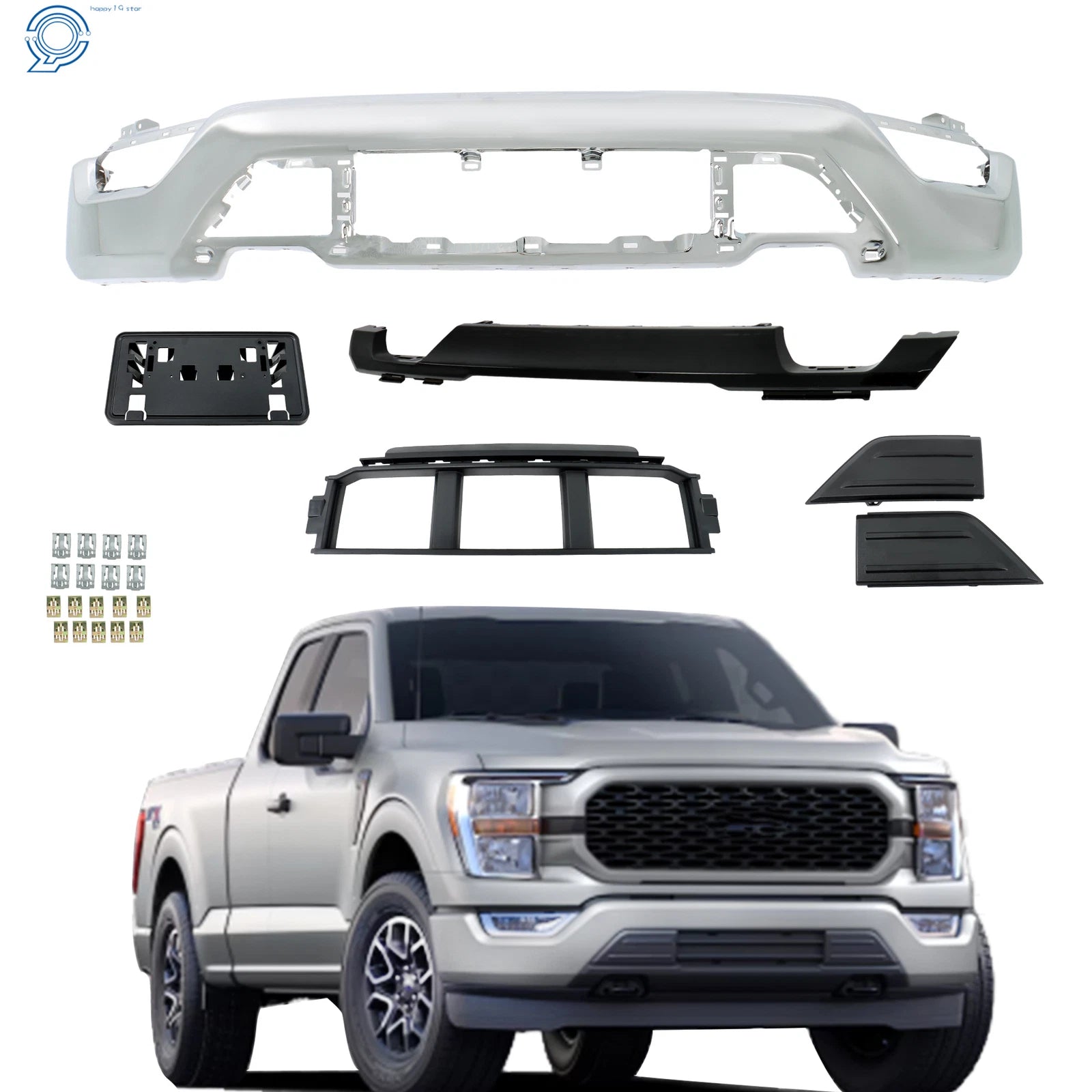 Front Bumper Face Bar for Ford F-150 (2021–2023) Steel, 6PCS