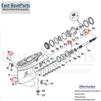 Lower Bearing Carrier Repair Seal Kit for Yamaha Outboard (93101-25M03)