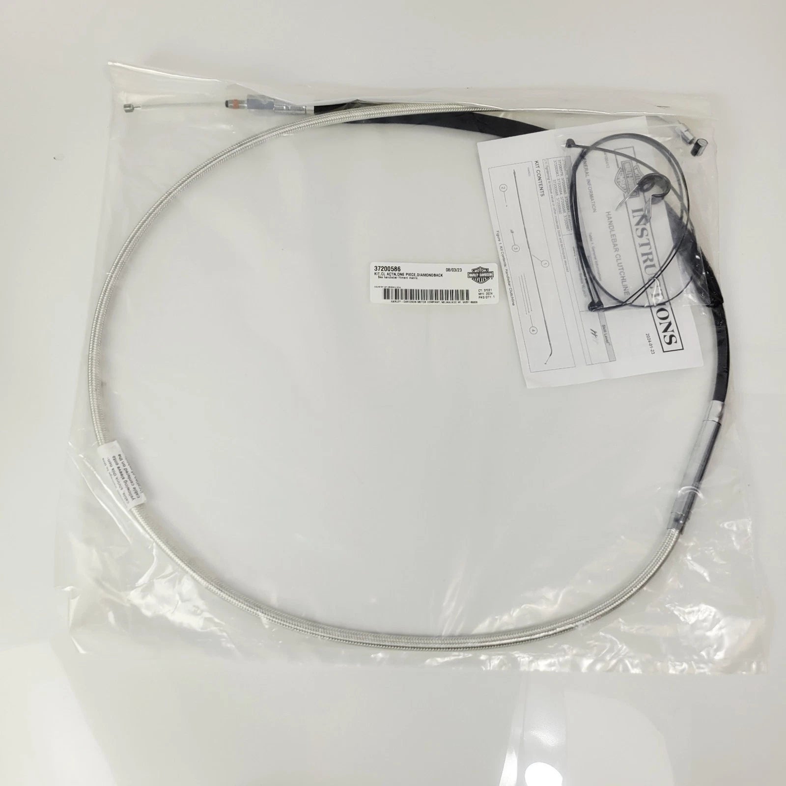 Harley Diamondback Clutch Cable 37200586 for Touring Road & Street Glide (2024-2026)