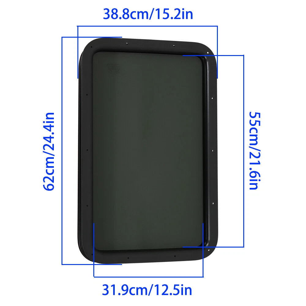12" x 21" RV Entry Door Window for RV (Tempered Glass)