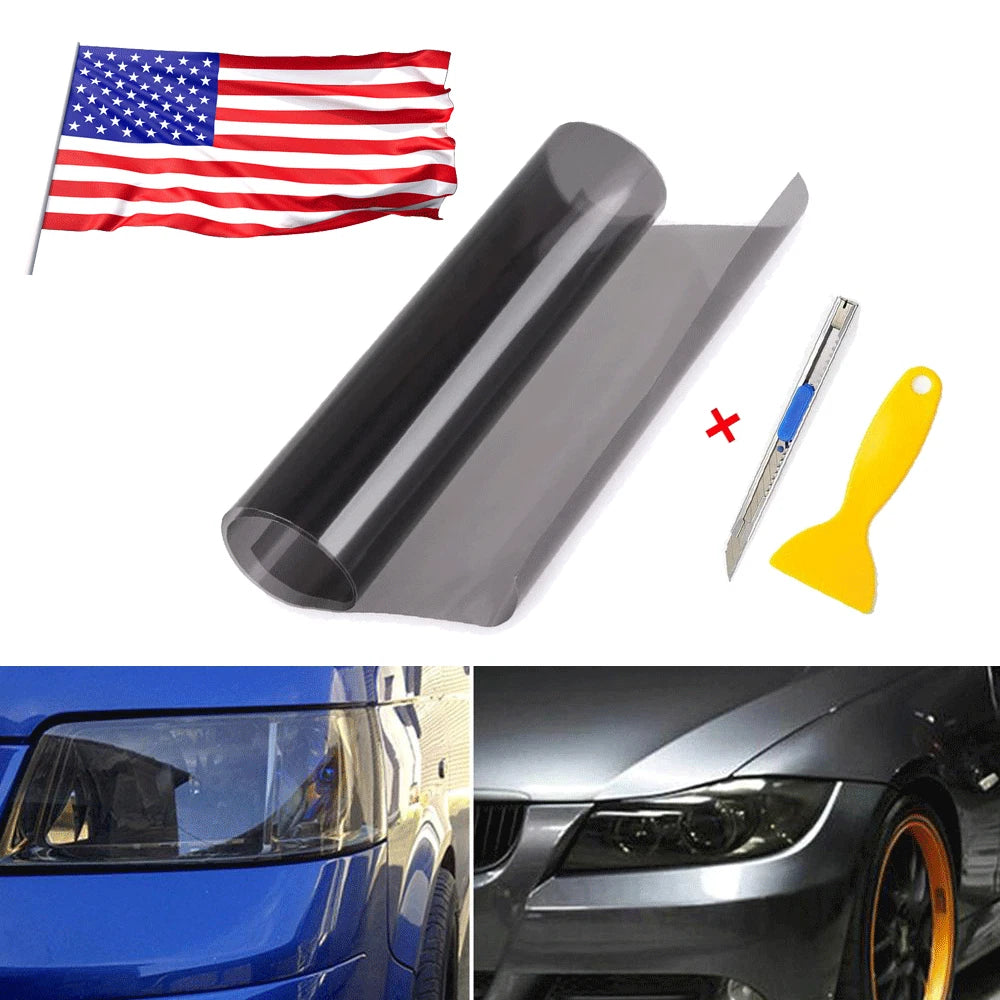 Headlight Lamp Tint Film for Universal Vehicles (12" x 72") Black