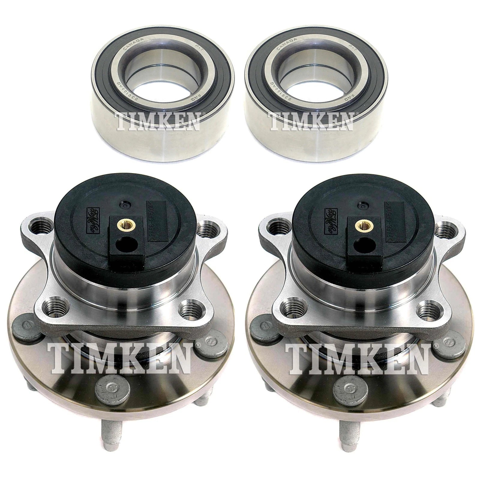 Front and Rear Wheel Bearings & Hubs Kit for Ford Edge, Lincoln MKX (2007–2018)