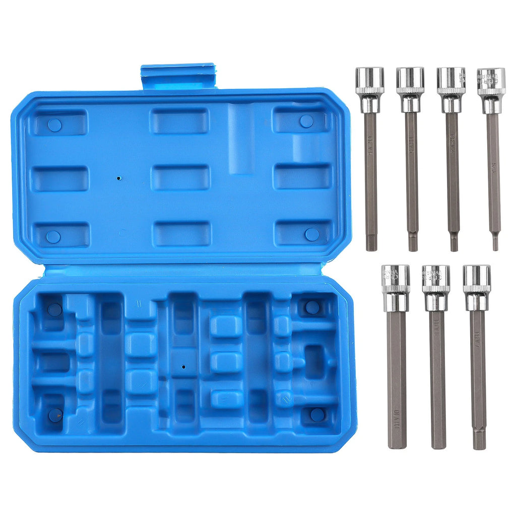 7PC Hex Socket Set for (3/8 Drive, 3-10mm)