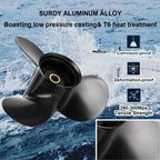9.9 x 13 Aluminum Outboard Prop for Mercury 25-30HP (10 Spline, RH)