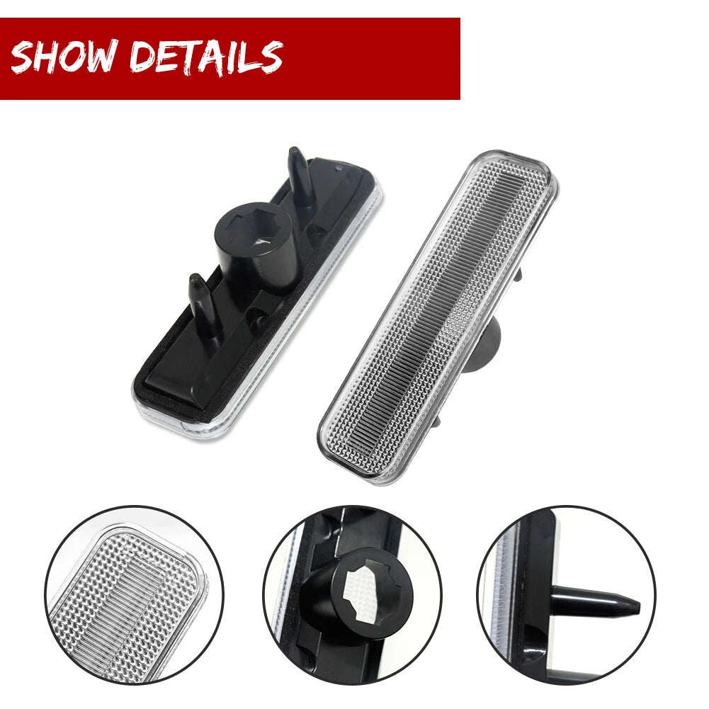 Set of 4 Clear Side Fender Trim Lamp Covers for Chevrolet Camaro (1970–1973)
