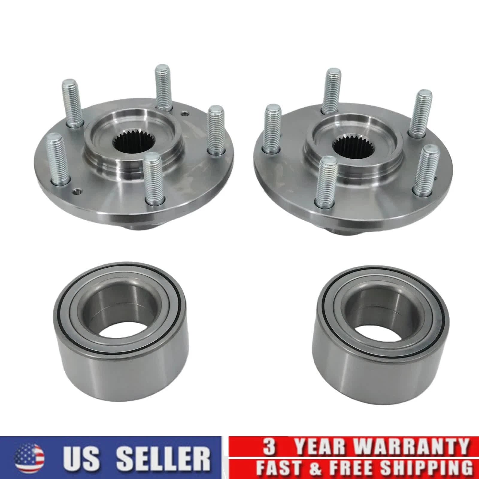 Front LH+RH Wheel Hub Bearing Kit for Hyundai Elantra Veloster Kia Forte5 (2011–2020)