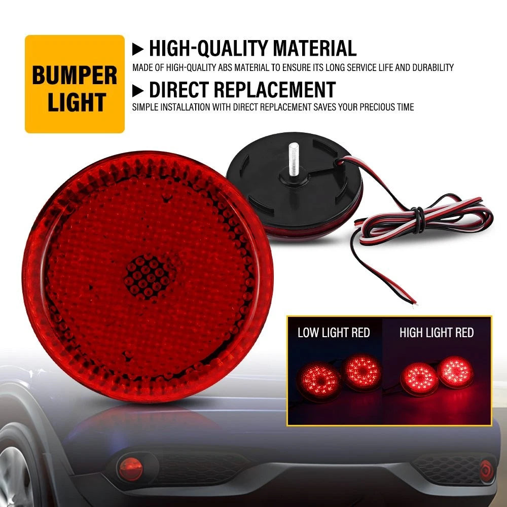 2X Red LED Rear Bumper Reflector Brake Stop Lights for Toyota Sienna (2007–2010) EPY