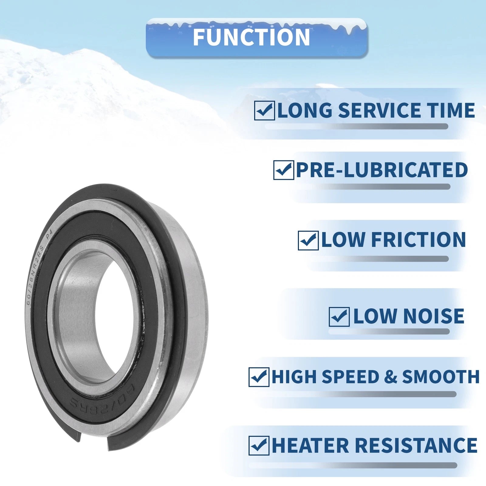 Deep Groove Ball Bearings 60/28NR2RS   28x52x12mm