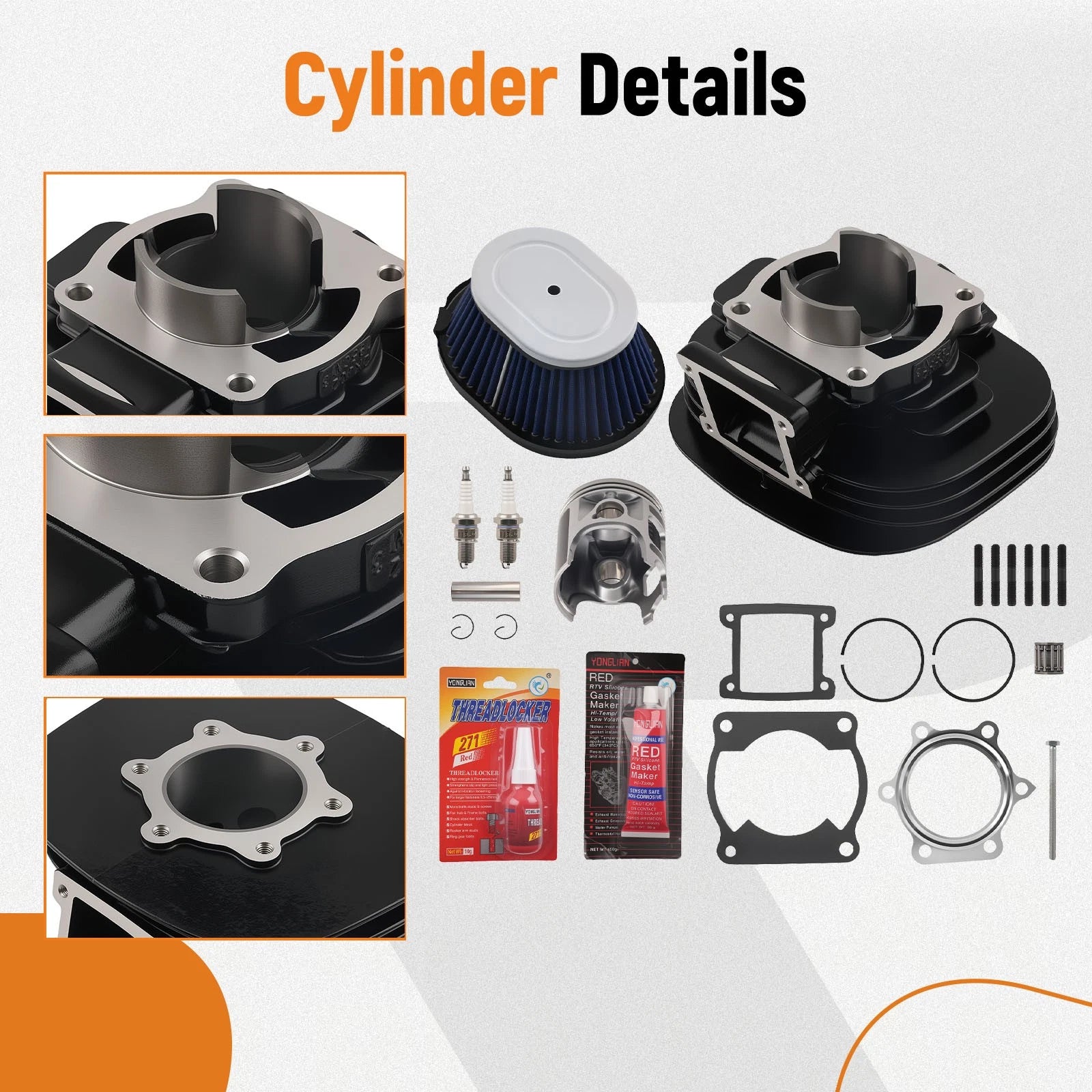 Cylinder Piston Gasket Air Filter Set for Yamaha Blaster YFS200 (1988–2006)