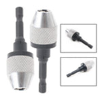 1/4'' Hex Shank Keyless Drill Bit Chuck Adapter Converter 1.2-7.0mm