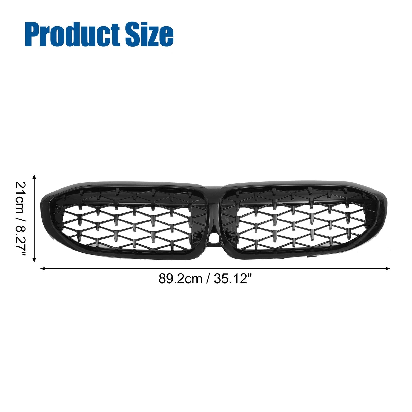 Front Hood Bumper Grille for BMW 330i 330e M340i XDrive (2019–2023) Gloss Black