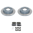 Set of 2 Rear Rotors & Akebono ProACT Ceramic Brake Pads for Venue Soul (2020–2023)