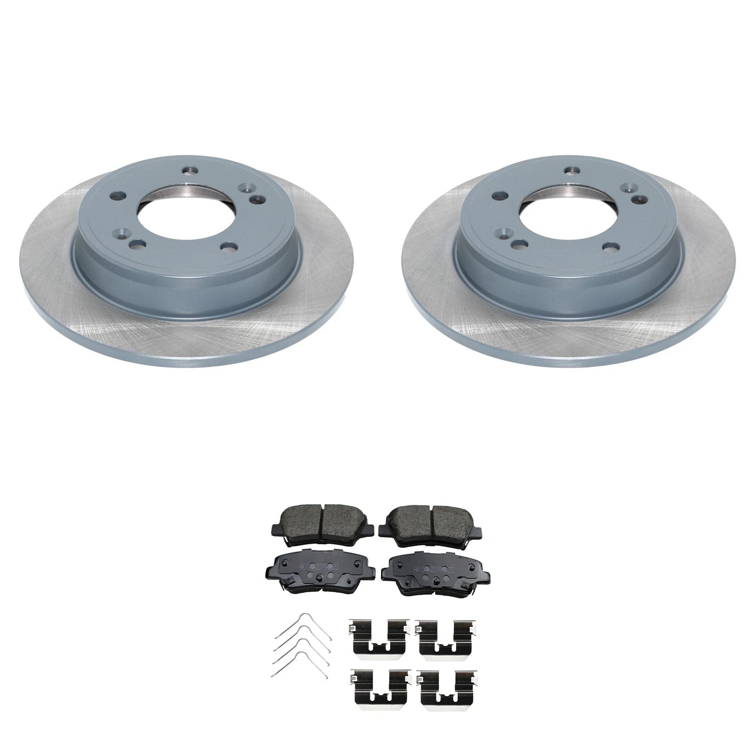 Set of 2 Rear Rotors & Akebono ProACT Ceramic Brake Pads for Venue Soul (2020–2023)