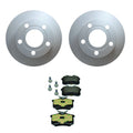 Hella Rear Rotors & Low-Met Disc Brake Pad Kit for A6 Passat (FWD)