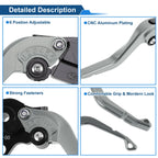 Adjustable Short Brake Clutch Levers for Honda CBR600RR (2003–2006) Titanium Tone