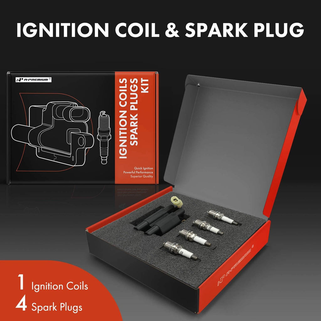 1x Ignition Coil & 4x Iridium Spark Plugs for Subaru Impreza