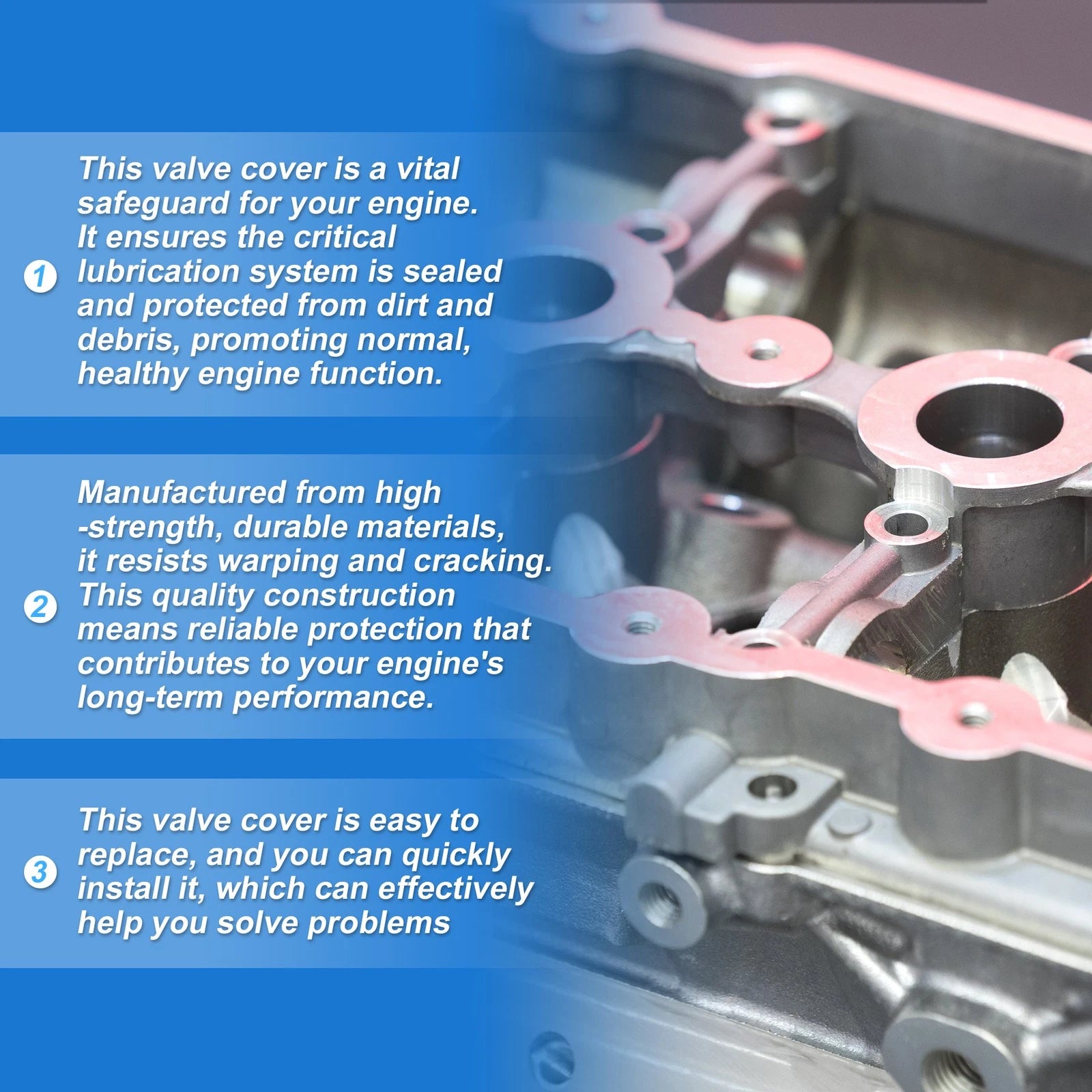 Engine Valve Cover w/Gasket for Hyundai Sonata (2015–2019) 224002GGB0 224102GGA1