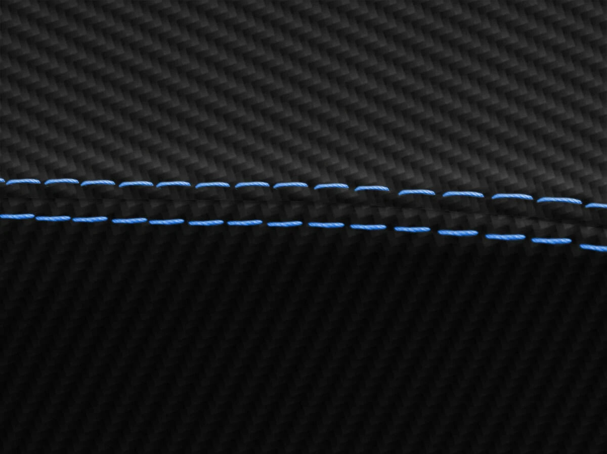Carbon Fiber Console Lid Cover for Mitsubishi Eclipse (1995–1999) Blue Stitch