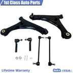 Set of 6 Front Control Arms Sway Bar Tie Rod Kit for Dodge Grand Caravan (2008–2019)