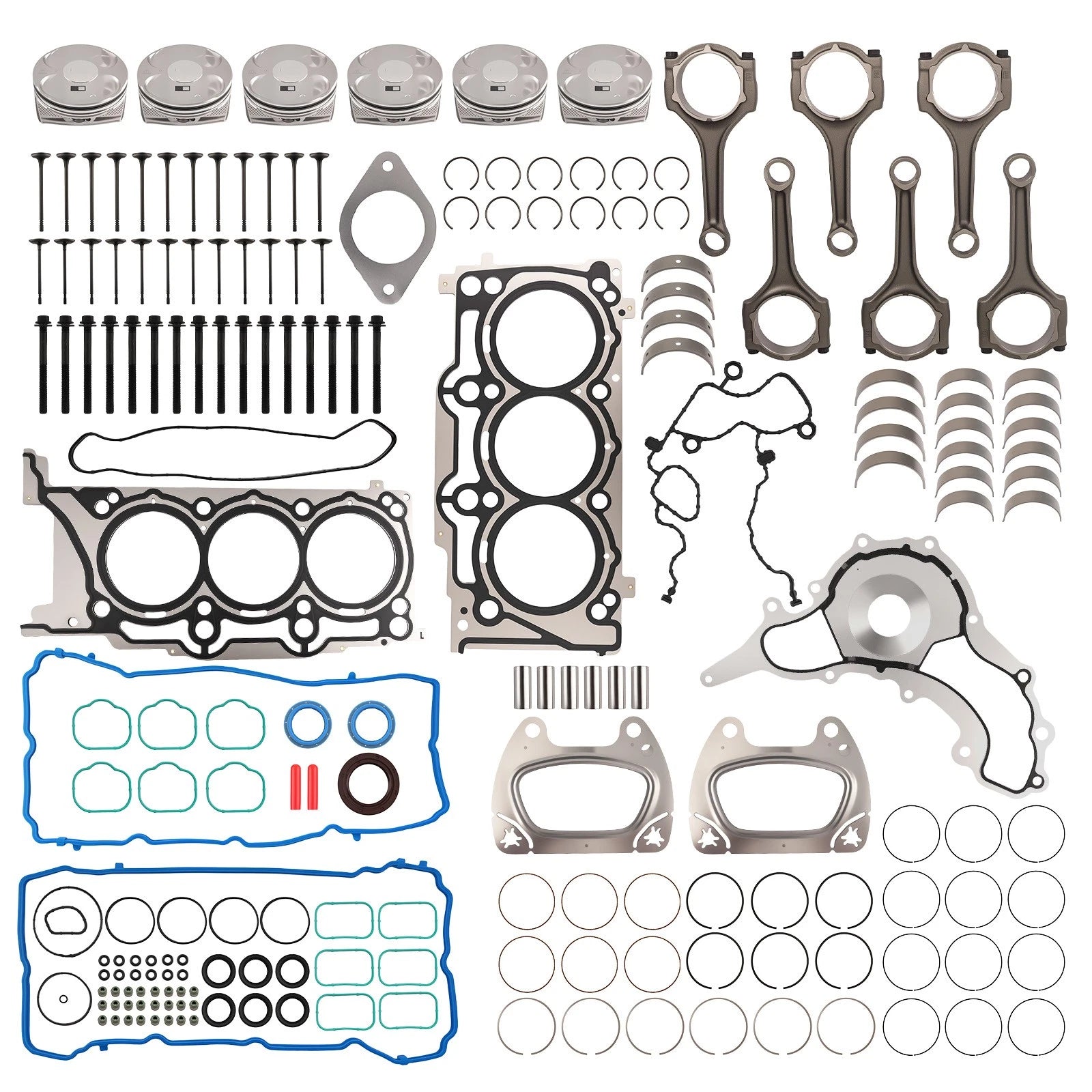 Engine Kit with Rods, Pistons, Bearings, Valves for Chrysler 300 3.6L V6 (2011–2016)