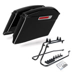4" Stretched Hard Saddlebags & Conversion Bracket for Harley Softail (1984–2017)