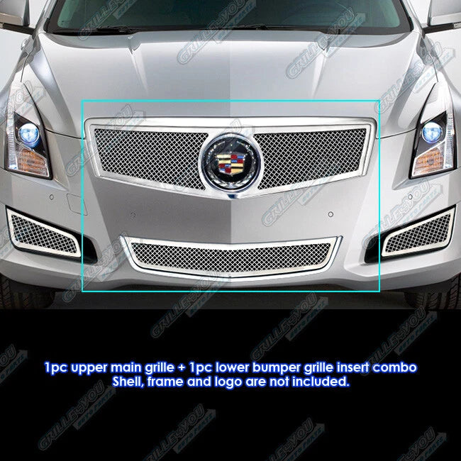 Stainless Steel Bolt Over Mesh Grille Combo for Cadillac ATS (2013–2014)
