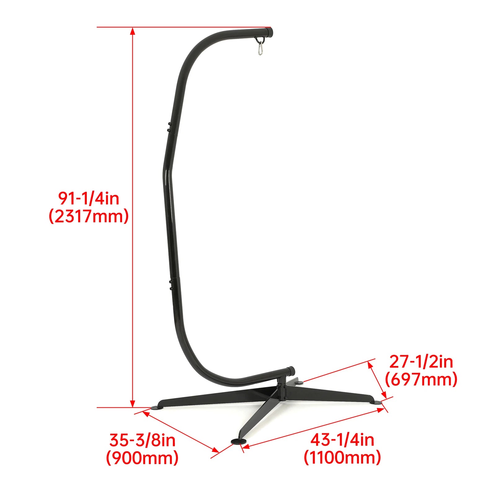 Hammock C-Stand for Chair Porch Swing (91")