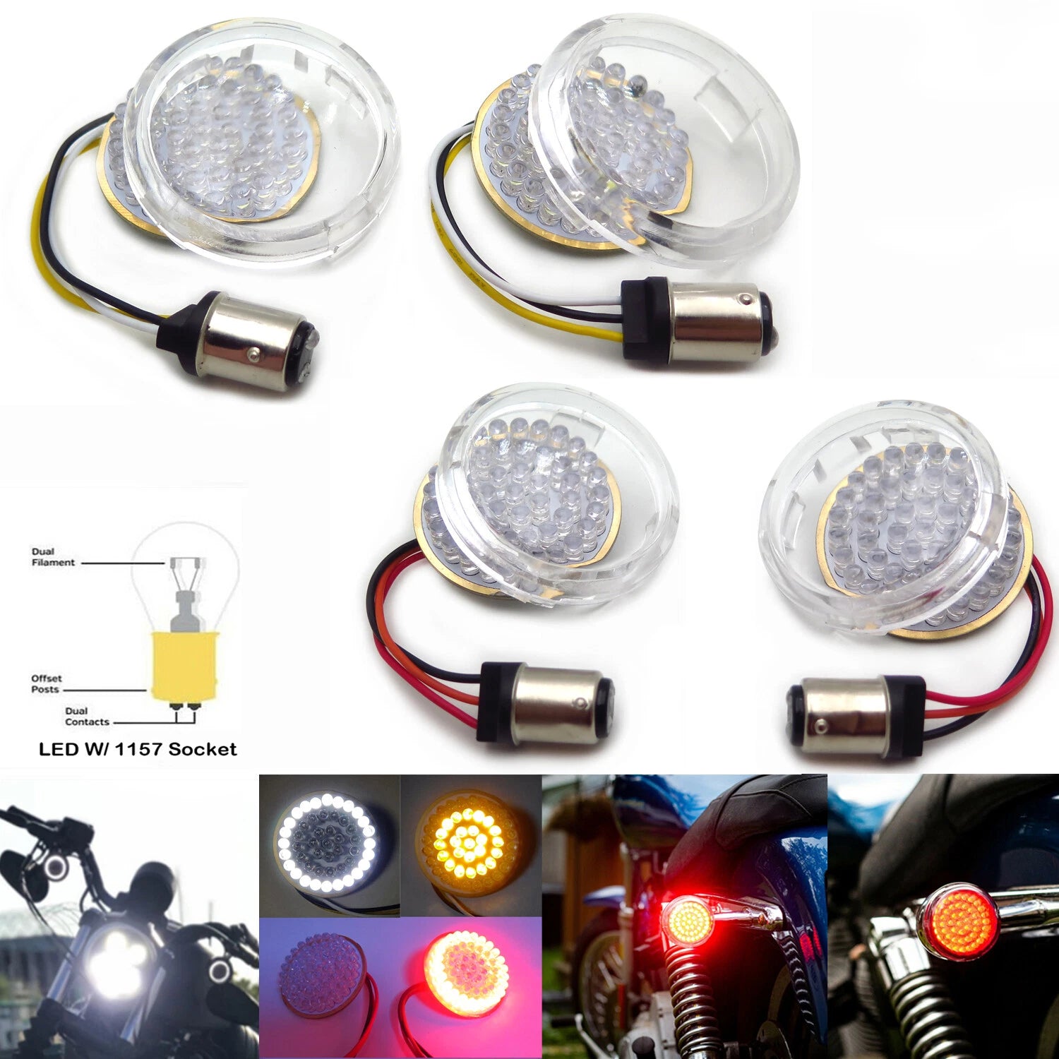 Bullet LED Turn Signal Light 1157 for Harley