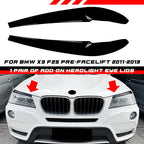 Pair of Black Headlight Eye Lids Covers for BMW X3 F25 (2011–2013)