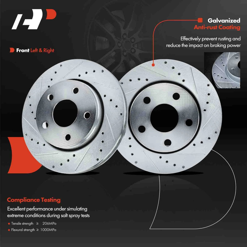 Front Drilled Rotors for Jeep Wrangler (2007–2018)