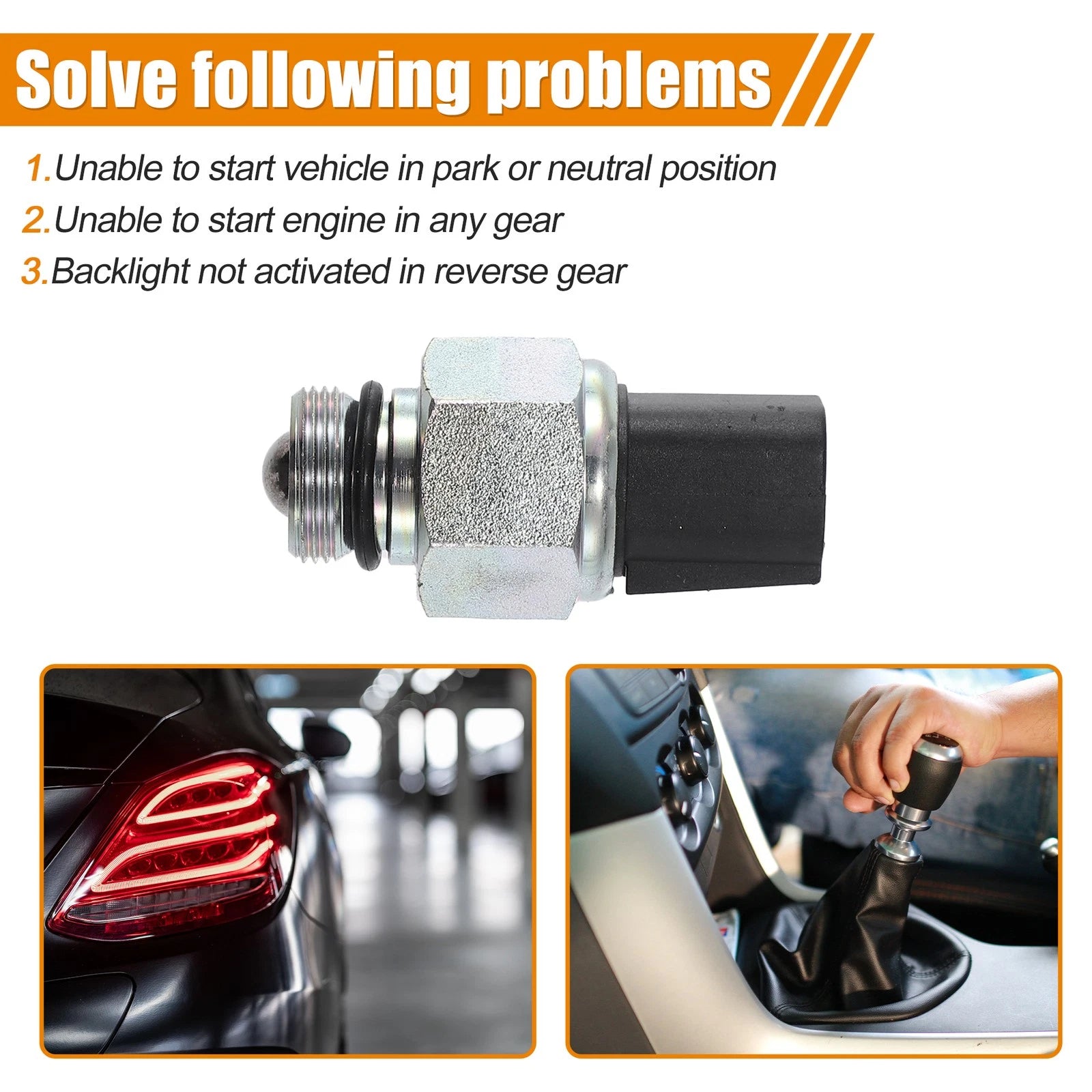 Back-up Lamp Switch for Ford Mondeo Mk3 (2000) - Metal Plastic Bronze Black