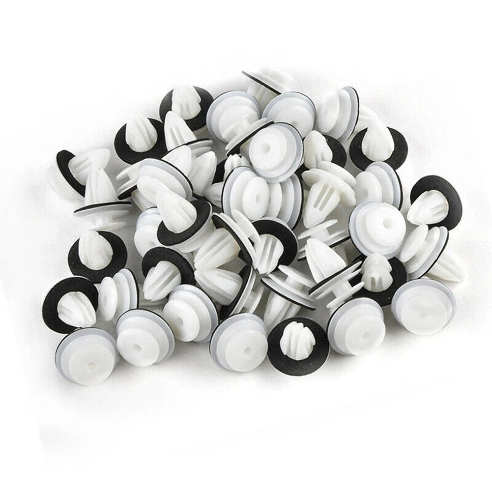 50pcs White Plastic Pillar Trim Clips for Toyota (90467-10161, 94858299)