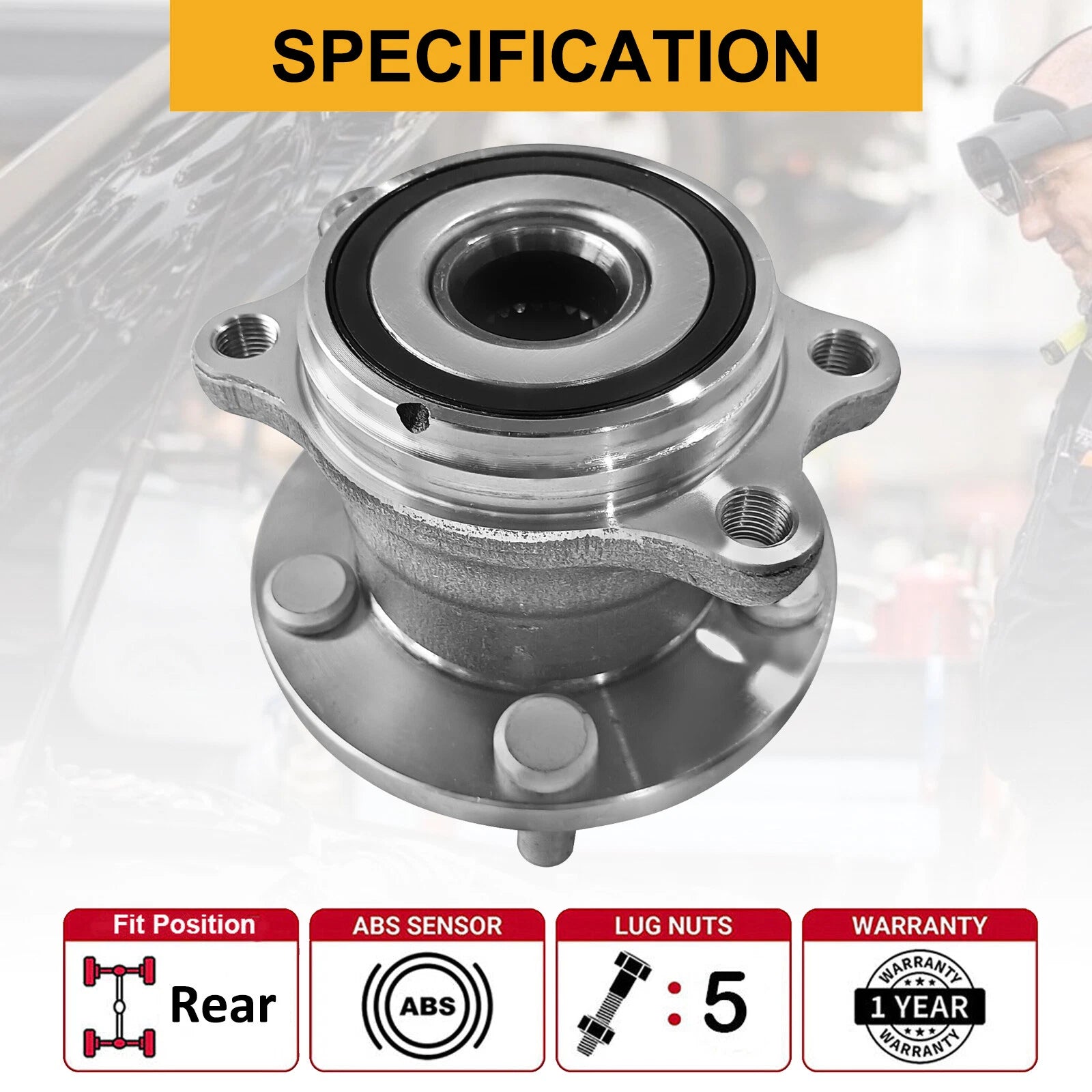 Pair Rear Wheel Bearing Hub Assembly 512293 for Subaru Legacy (2005–2009)